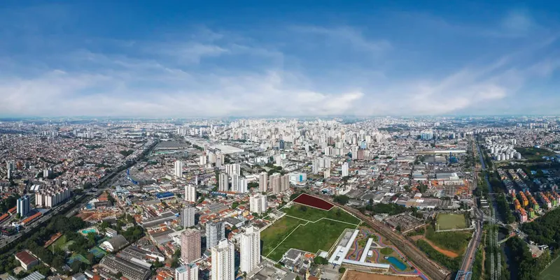 Foto aérea ilustrada da região do Reserva São Caetano Bosque